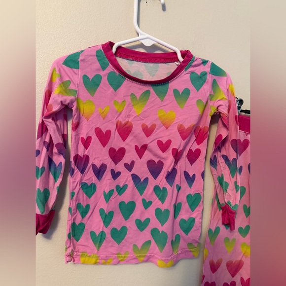 Little Sleepies Colorful Heart Print Kids Pajamas - Picture 2 of 4
